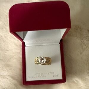 Gold-Plated Cubic Zirconia Ring Size 7